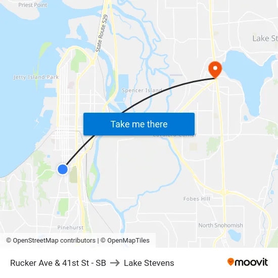 Rucker Ave & 41st St - SB to Lake Stevens map