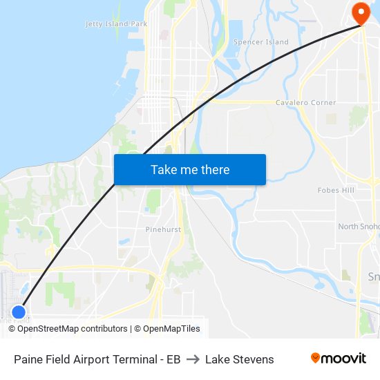 Paine Field Airport Terminal - EB to Lake Stevens map