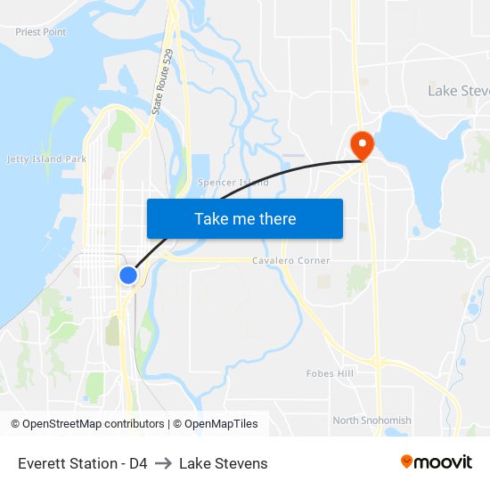 Everett Station - D4 to Lake Stevens map