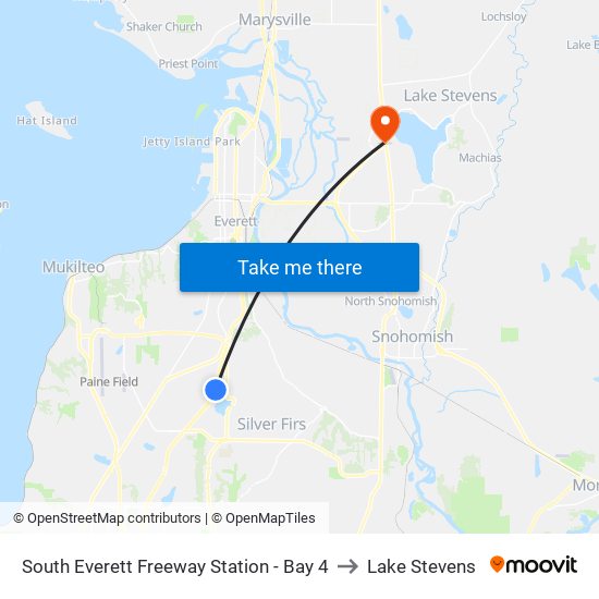 South Everett Freeway Station - Bay 4 to Lake Stevens map
