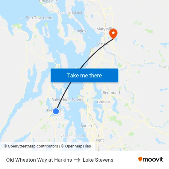 Old Wheaton Way at Harkins to Lake Stevens map