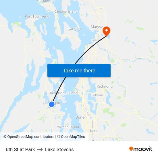 6th St at Park to Lake Stevens map