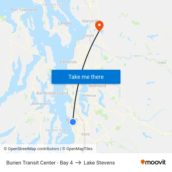 Burien Transit Center - Bay 4 to Lake Stevens map