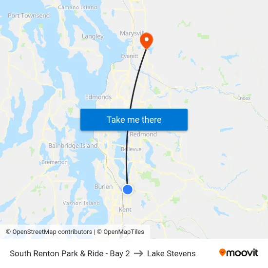 South Renton Park & Ride - Bay 2 to Lake Stevens map