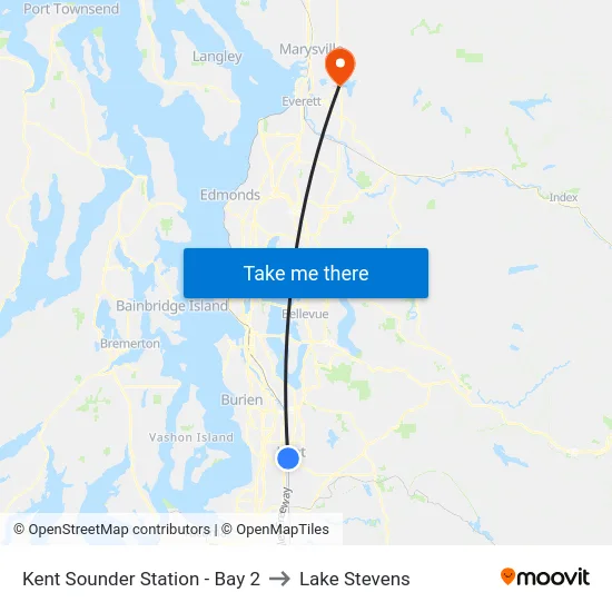 Kent Sounder Station - Bay 2 to Lake Stevens map
