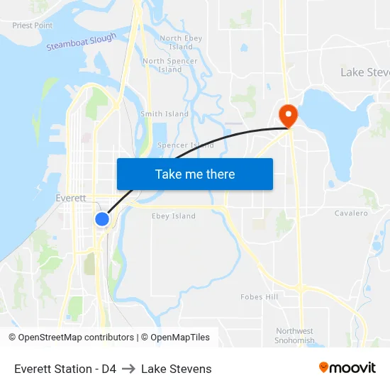 Everett Station - D4 to Lake Stevens map