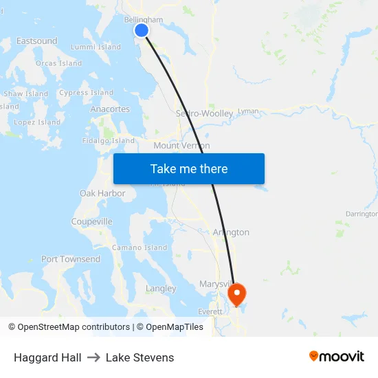 Haggard Hall to Lake Stevens map