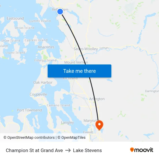 Champion St at Grand Ave to Lake Stevens map