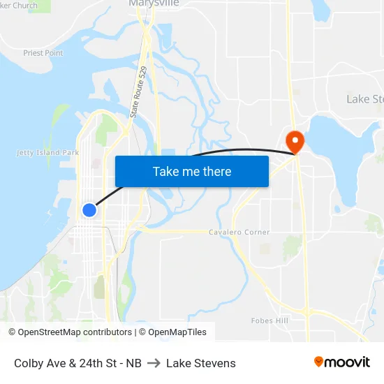 Colby Ave & 24th St - NB to Lake Stevens map