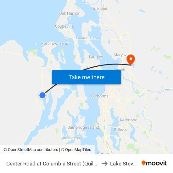 Center Road at Columbia Street (Quilcene) to Lake Stevens map