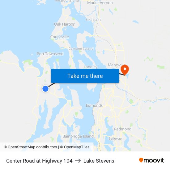 Center Road at Highway 104 to Lake Stevens map