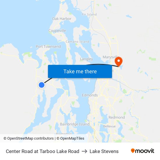 Center Road at Tarboo Lake Road to Lake Stevens map