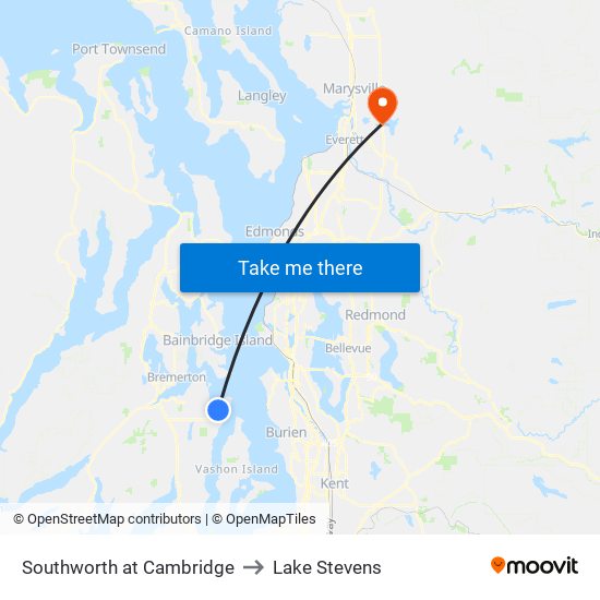 Southworth at Cambridge to Lake Stevens map