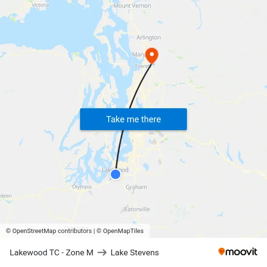 Lakewood TC - Zone M to Lake Stevens map