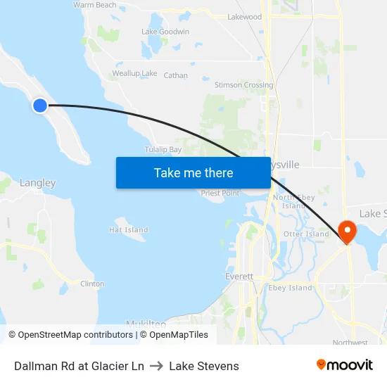 Dallman Rd at Glacier Ln to Lake Stevens map