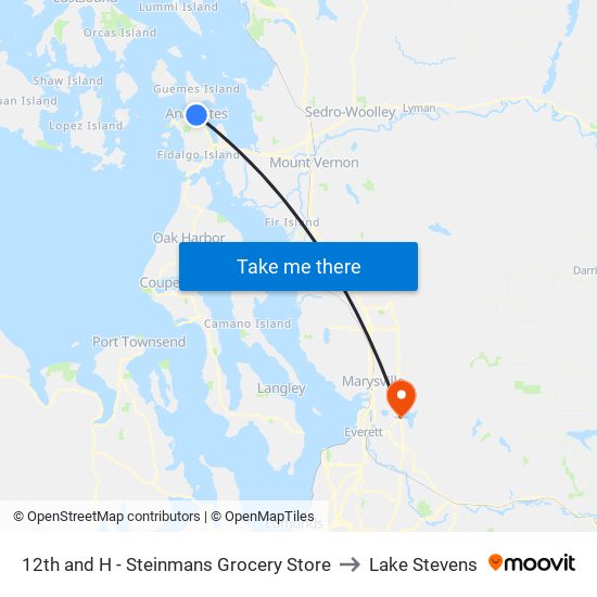 12th and H - Steinmans Grocery Store to Lake Stevens map