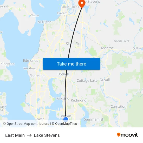 East Main to Lake Stevens map