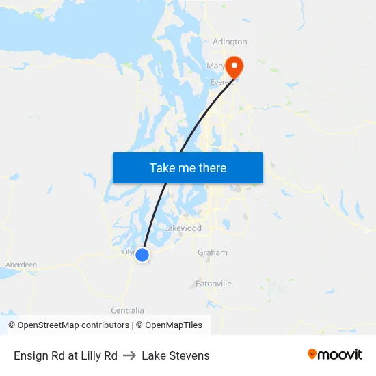 Ensign Rd at Lilly Rd to Lake Stevens map