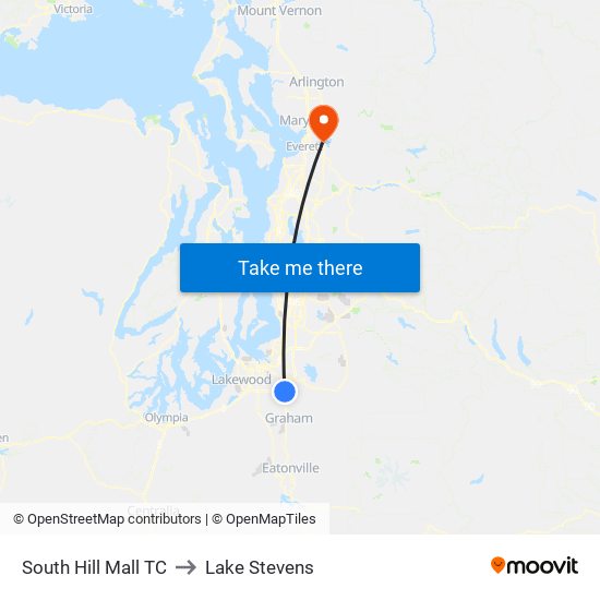 South Hill Mall TC to Lake Stevens map
