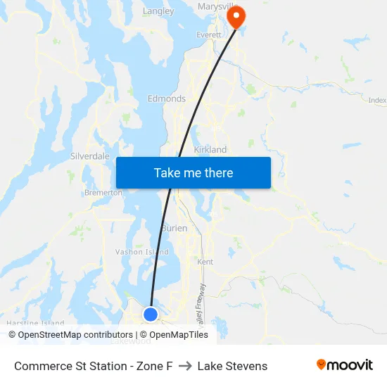 Commerce St Station - Zone F to Lake Stevens map