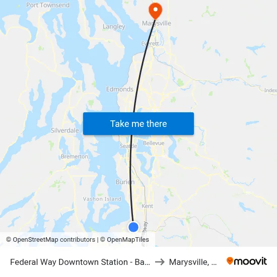 Federal Way Downtown Station - Bay 8 to Marysville, WA map
