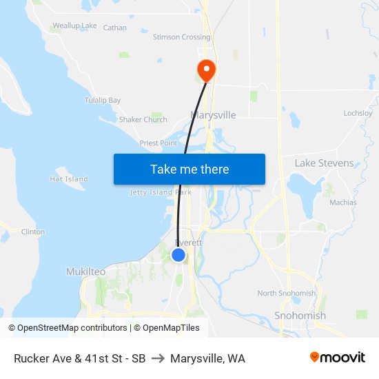 Rucker Ave & 41st St - SB to Marysville, WA map