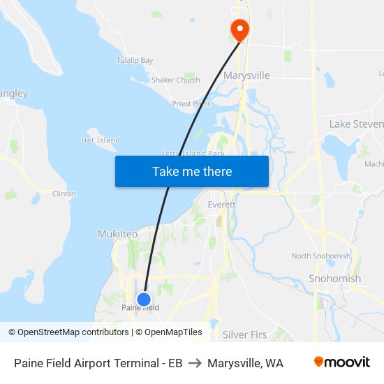 Paine Field Airport Terminal - EB to Marysville, WA map