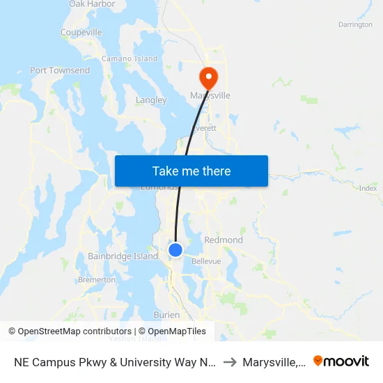 NE Campus Pkwy & University Way NE - Bay 2 to Marysville, WA map