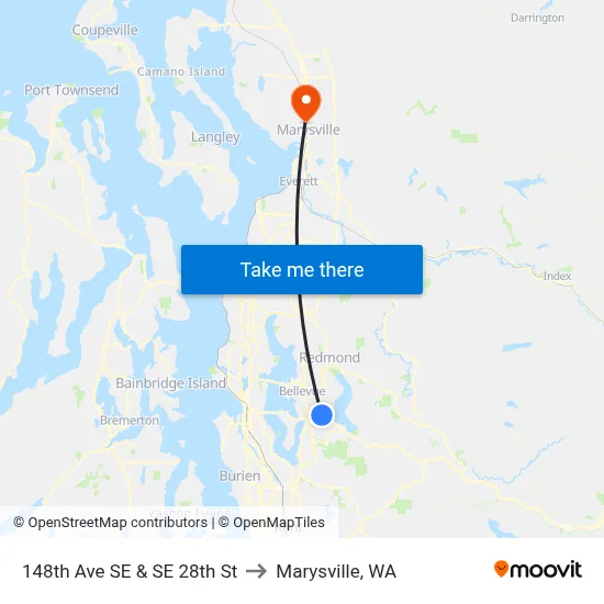 148th Ave SE & SE 28th St to Marysville, WA map