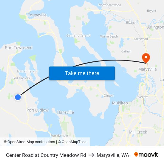 Center Road at Country Meadow Rd to Marysville, WA map