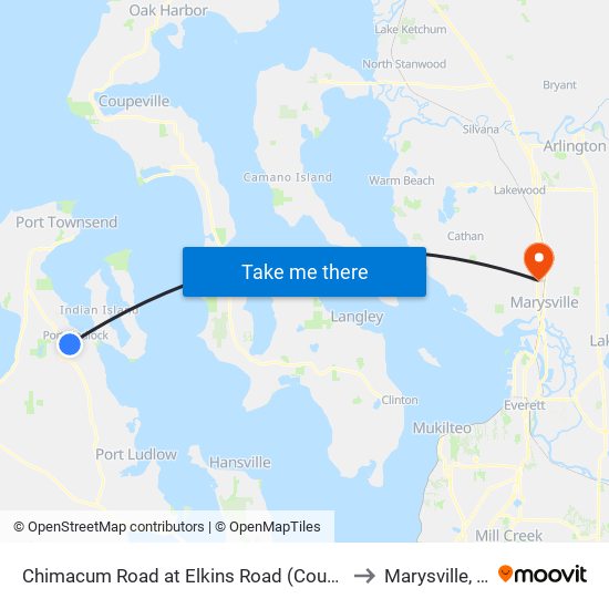 Chimacum Road at Elkins Road (County Jail) to Marysville, WA map