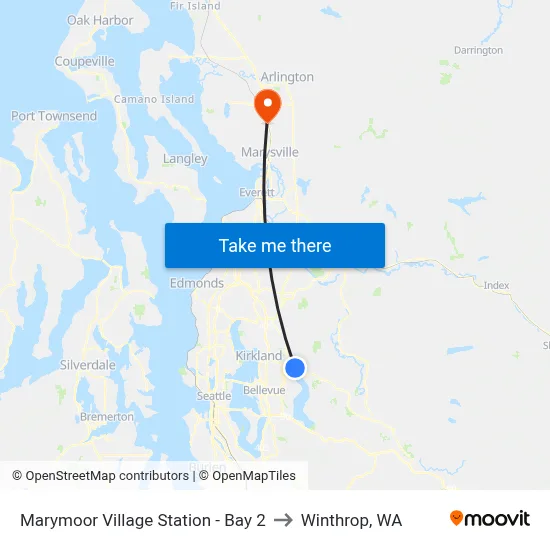Marymoor Village Station - Bay 2 to Winthrop, WA map