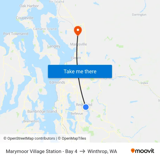 Marymoor Village Station - Bay 4 to Winthrop, WA map