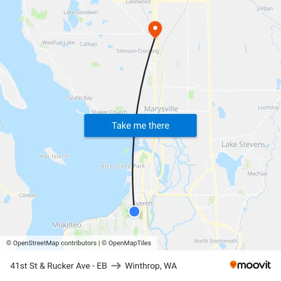 41st St & Rucker Ave - EB to Winthrop, WA map