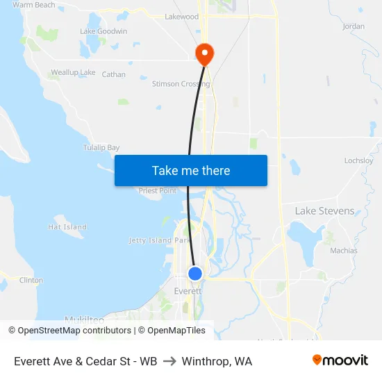 Everett Ave & Cedar St - WB to Winthrop, WA map