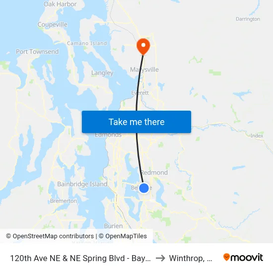 120th Ave NE & NE Spring Blvd - Bay 1 to Winthrop, WA map