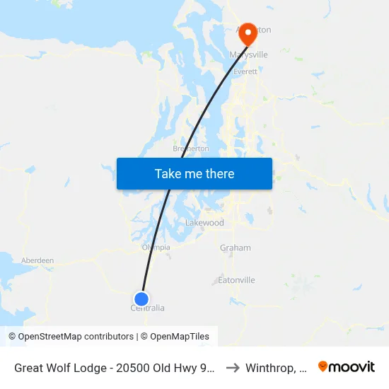 Great Wolf Lodge - 20500 Old Hwy 99 Sw. to Winthrop, WA map