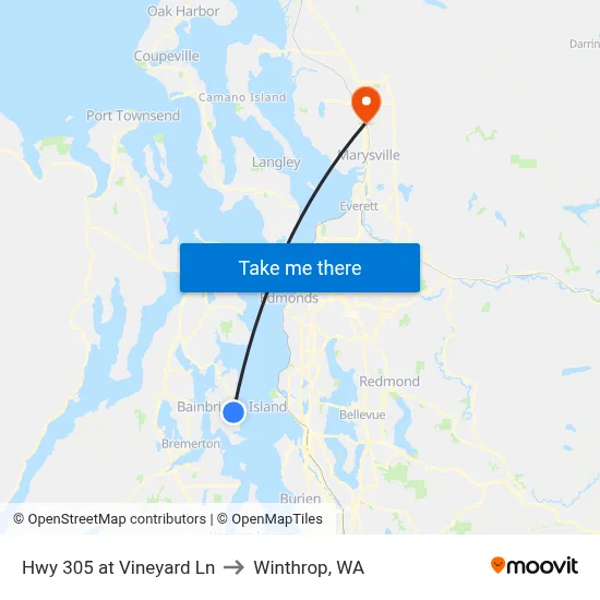 Hwy 305 at Vineyard Ln to Winthrop, WA map
