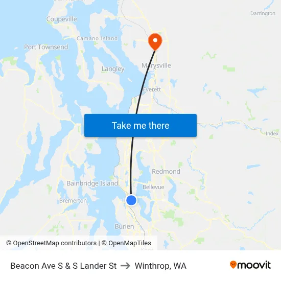 Beacon Ave S & S Lander St to Winthrop, WA map