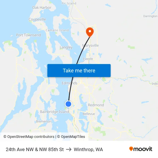 24th Ave NW & NW 85th St to Winthrop, WA map
