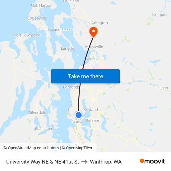 University Way NE & NE 41st St to Winthrop, WA map