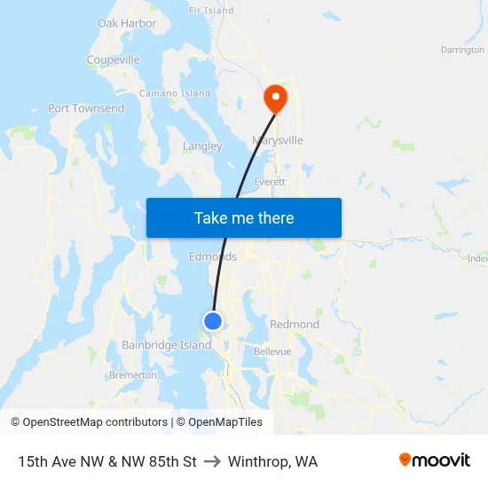 15th Ave NW & NW 85th St to Winthrop, WA map