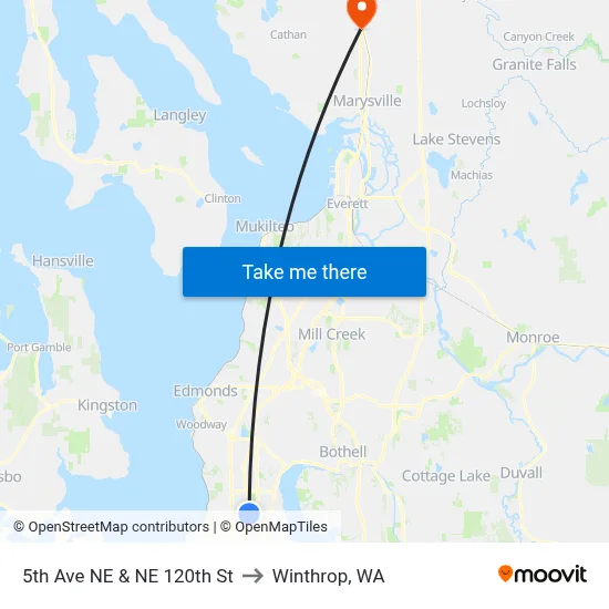 5th Ave NE & NE 120th St to Winthrop, WA map