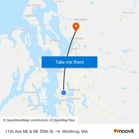 11th Ave NE & NE 55th St to Winthrop, WA map