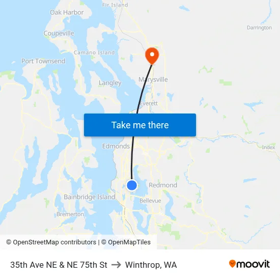 35th Ave NE & NE 75th St to Winthrop, WA map
