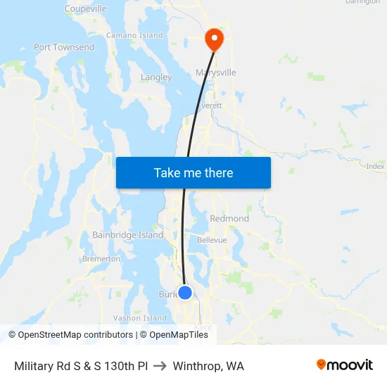 Military Rd S & S 130th Pl to Winthrop, WA map