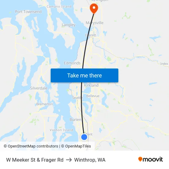 W Meeker St & Frager Rd to Winthrop, WA map