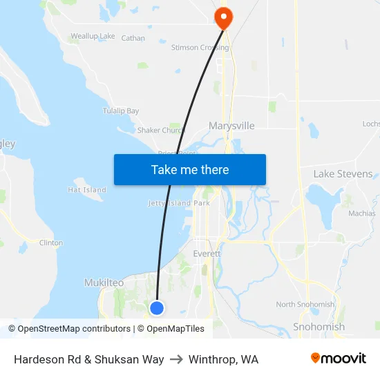 Hardeson Rd & Shuksan Way to Winthrop, WA map