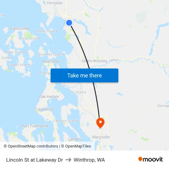 Lincoln St at Lakeway Dr to Winthrop, WA map