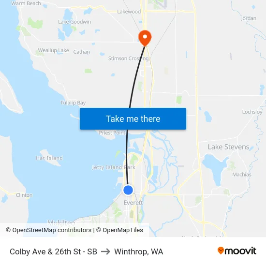 Colby Ave & 26th St - SB to Winthrop, WA map
